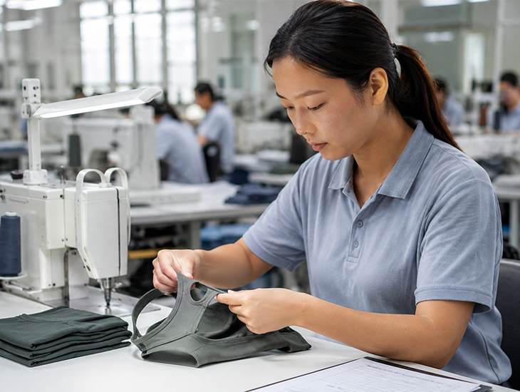 Quality control inspection for custom crop tops