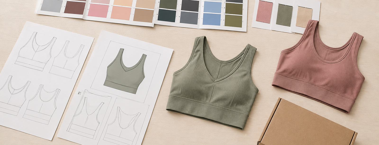 Custom crop top product development, fabric colors and samples