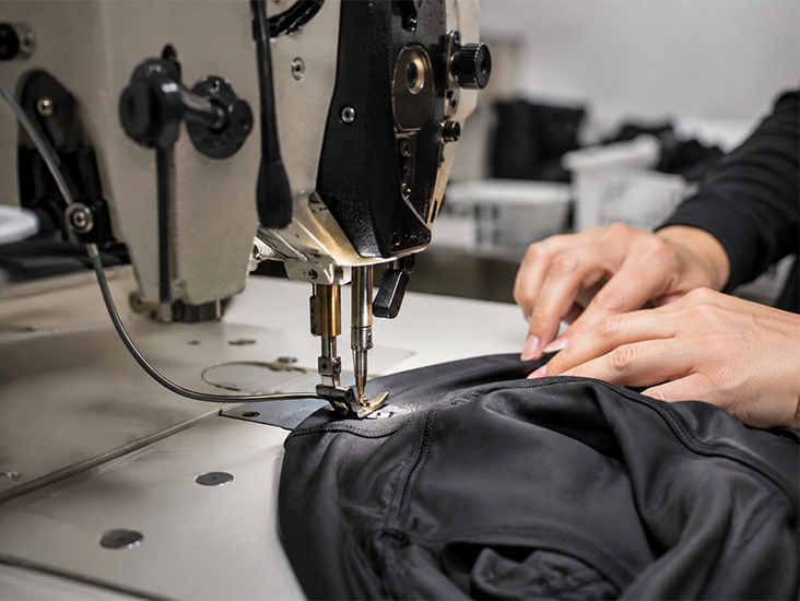Custom long sleeve top sample sewing