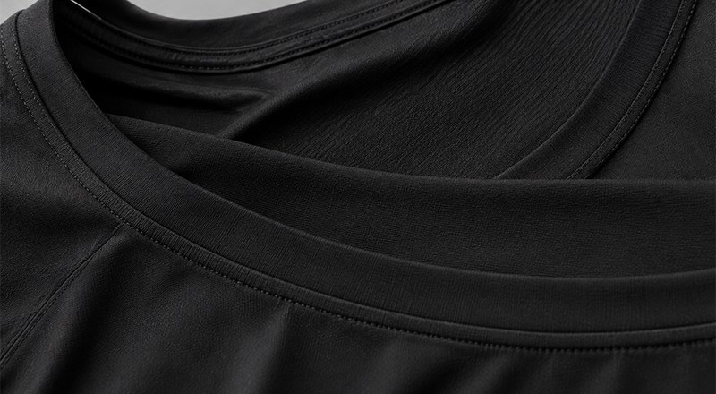 Custom black long sleeve activewear fabric details
