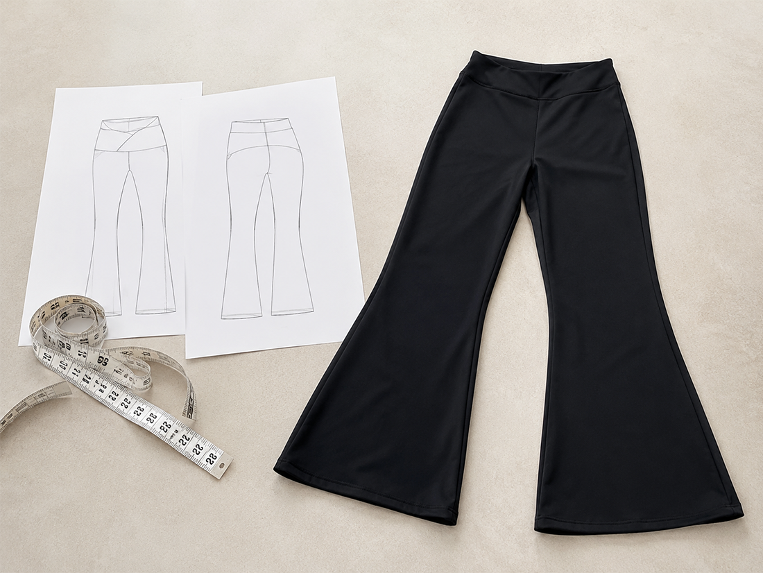 Flare pants pattern development and measurement