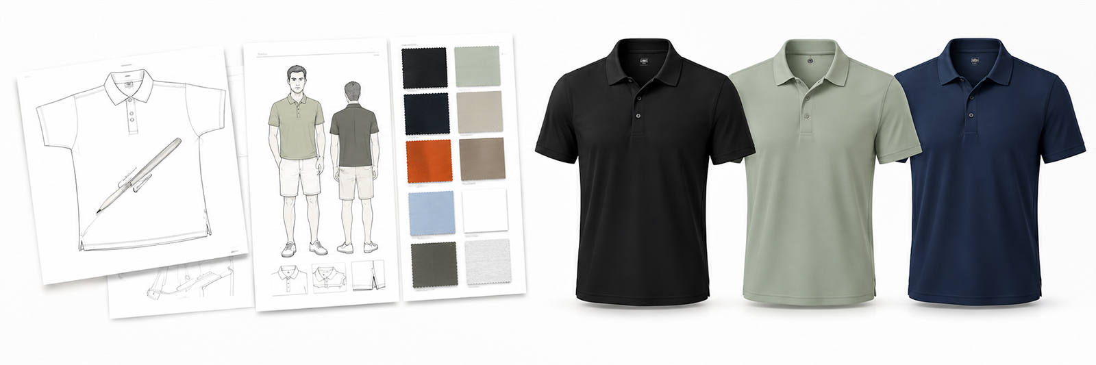 Custom polo shirt product design and development