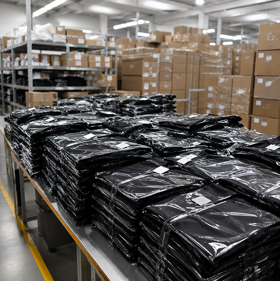 Flare pants quality inspection and packing
