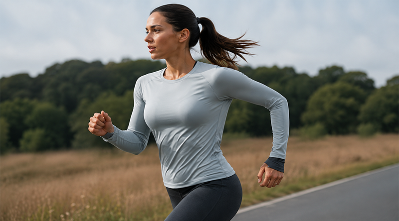 Custom lightweight long sleeve running tops