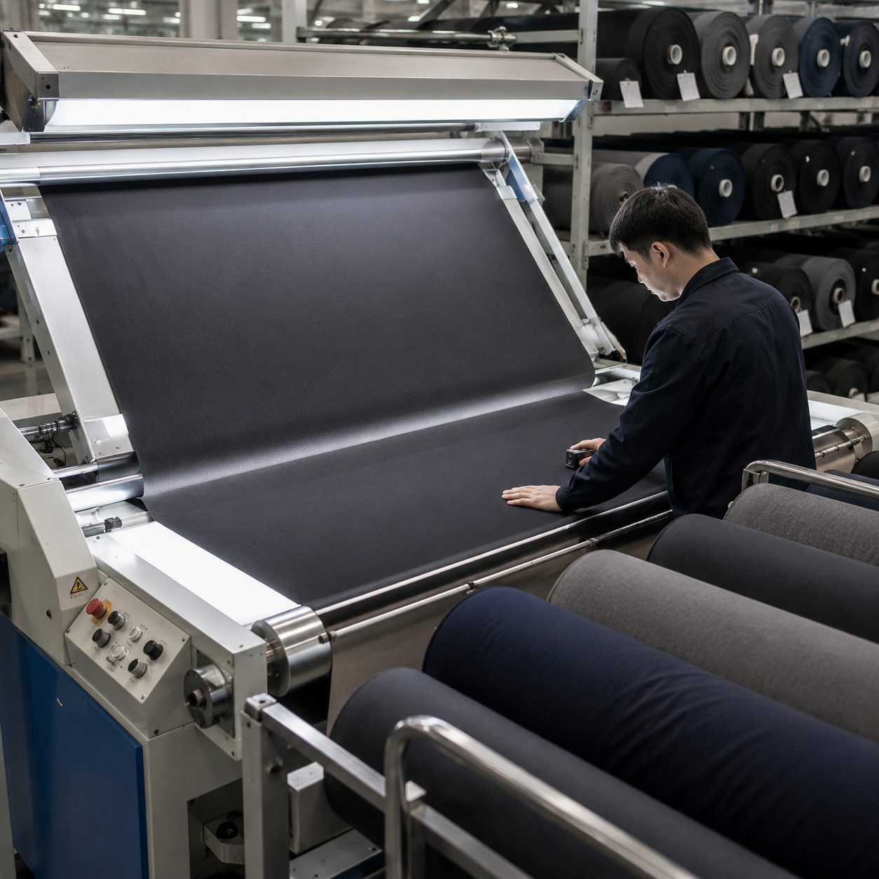Track pants fabric inspection